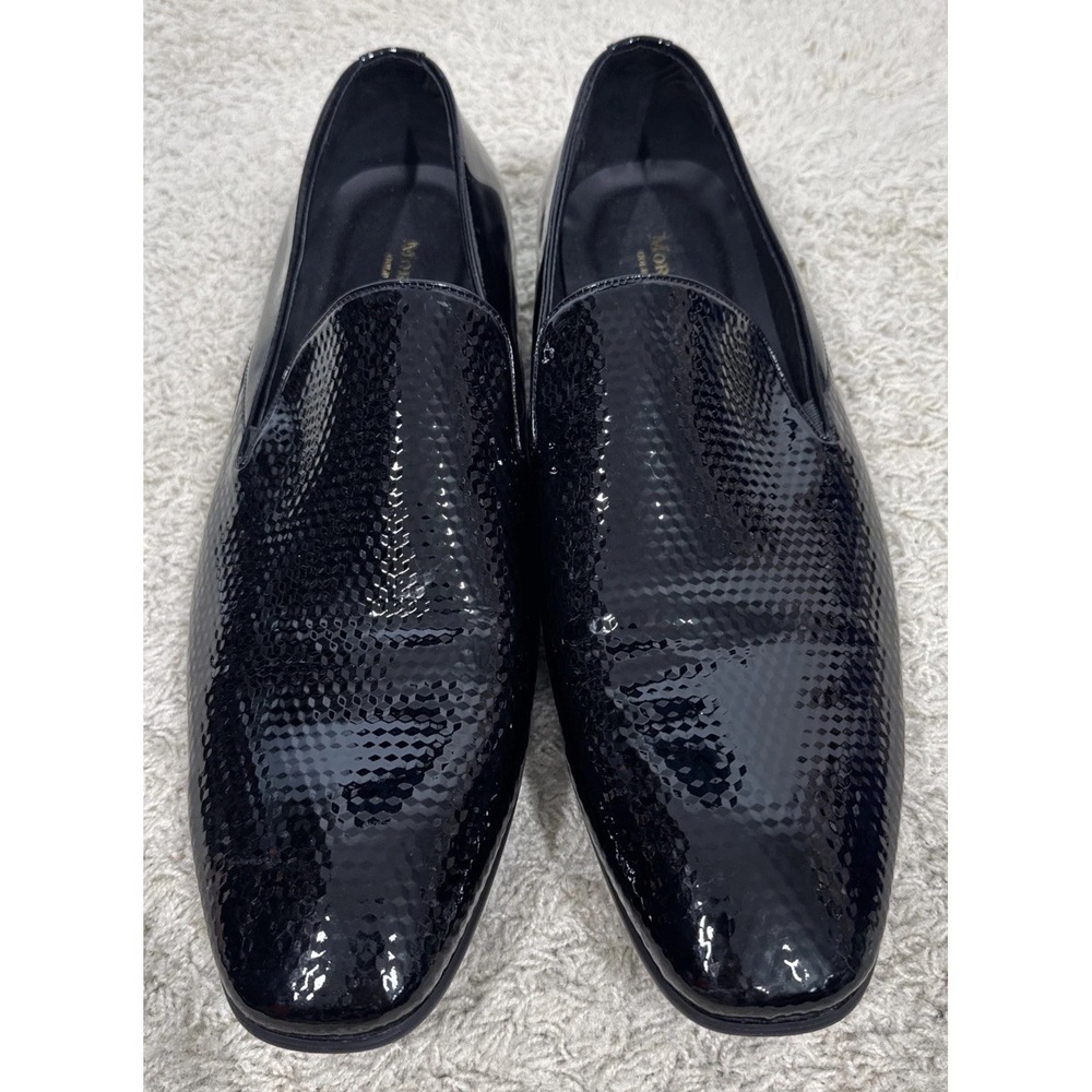 Moretti Gold Label Black Embossed Patent Leather Dress Shoes Mens 15 Formal Wear
